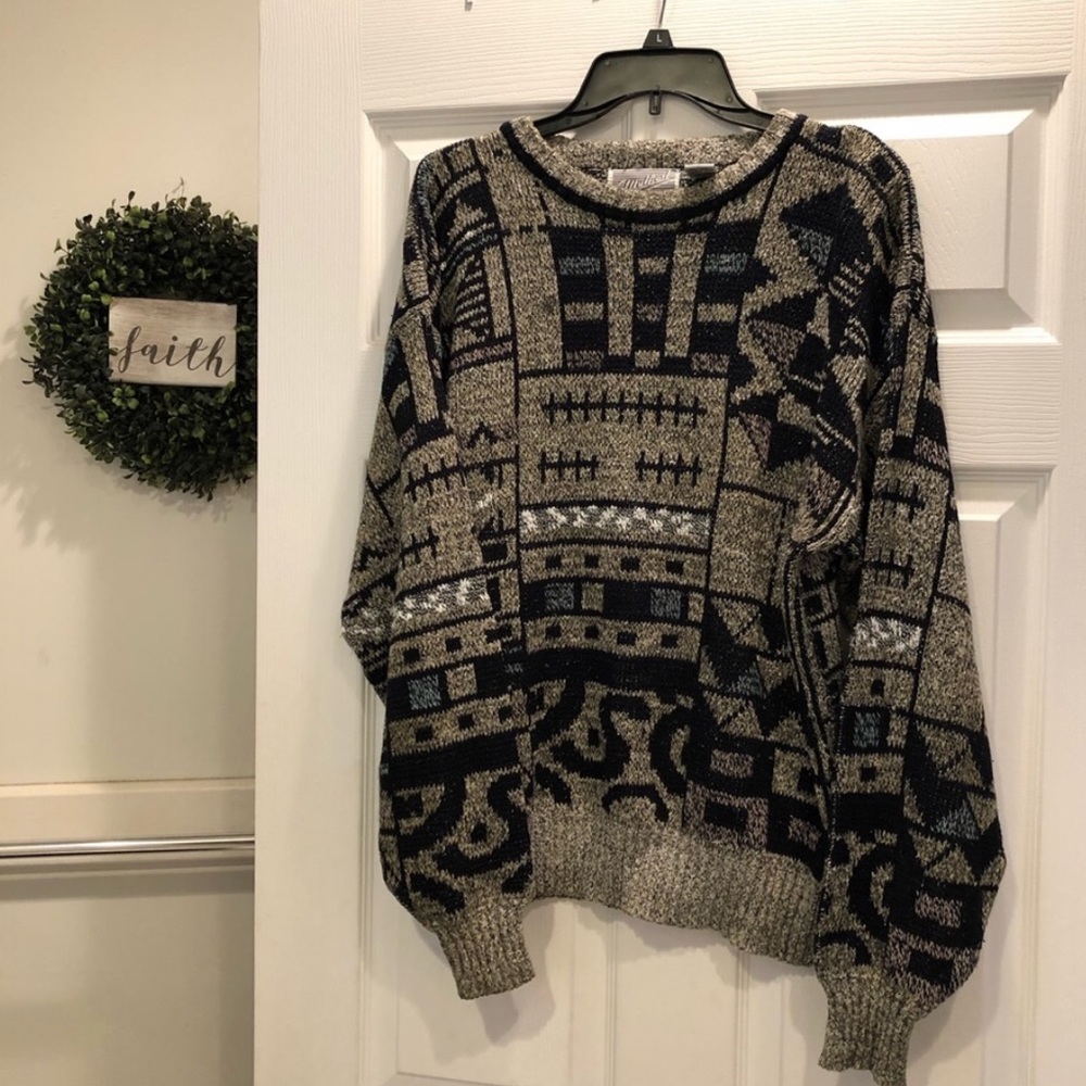 Vintage Patterned Knit Sweater